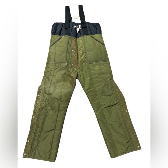RefrigiWear Vintage Olive Green High Bib Overalls Size XL Style 395 Insulated - Picture 1 of 12
